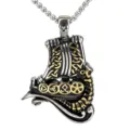 Mens Stainless Steel Viking Ship Pendant Necklace Norse Rune Amulet Vintage Jewelry - Pendant Only (01318 Two-Tone Gold)