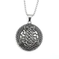 Vintage stainless steel Viking Thor hammer pendant necklace for men and women retro punk. - Style 40705 (Pendant Only) / Steel