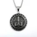 Vintage stainless steel Viking Thor hammer pendant necklace with Norse runic design for men women - Style 40907 (Pendant Only) / Steel