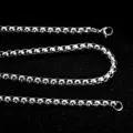 Stainless Steel Square Bead Chain Necklace for Men and Women, Trendy Silver Link Jewelry - 4mm-60cm / Steel