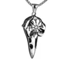 Retro acier inoxydable viking corbeau crâne compas pendentif collier pour hommes bijoux - Pendentif Uniquement (Sans Chaîne) / Acier