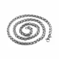 Stainless steel wheat chain necklace for men and women, durable metal fashion jewelry accessory. - 3mm-60cm / Steel