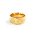 Gold stainless steel Saint Benedict cross ring for men and women, vintage exorcist band. - Size 7 / Gold