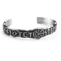 Bracelet manchette runique Viking en acier inoxydable, rétro nordique jonc ouvert pour unisexe. - Style 006407 (Couleur Acier 006407) / Acier