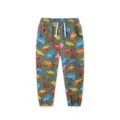 Boys cartoon car print knit sweatpants, casual comfortable children trousers with drawstrings. - 2Y(90cm) / Bottoms
