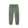 Kinderen groene cargobroek jongens effen kleur casual broek elastische tailleband - 6 jaar (120cm) / Bottoms / Legergroen