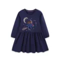 Paidiko forema makrymaniko gia koritsia skouro ble me kentima magissa vamvaki - 2Y(90cm) / Dresses / Σκούρο Μπλε (1742)
