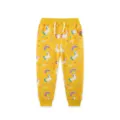 Cute unicorn and rainbow print yellow casual sweatpants for toddler girls, autumn style. - 2Y(90cm) / Bottoms