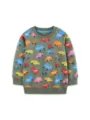 Toddler boys long sleeve sweatshirt autumn cartoon car print casual crewneck pullover top for kids - 2Y(90cm) / Tops