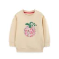 Toddler Girls Pumpkin Applique Sweatshirt Cute Floral Patchwork Long Sleeve Pullover Top - 2Y(90cm) / Tops