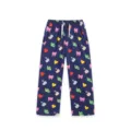 Kinderen schattige kleurrijke bedrukte rechte broek met verstelbaar trekkoord in taille - Donkerblauw (3255)