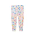 Cute casual girls floral print leggings autumn children knitted cotton trousers kids pants - 2Y(90) / Bottoms