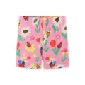 Cute girls summer shorts with colorful ladybug bee and flower prints soft casual kids wear - 2Y(90cm) / Pink Cartoon Printed Shorts (9018)