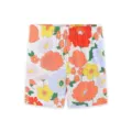 Kids colorful floral print knit shorts, comfortable summer toddler casual bottoms, cute style - 2Y(90cm) / Bottoms