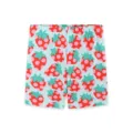 Kids summer cute strawberry print shorts light blue casual toddler girls clothing bottom - 5Y(115cm) / Bottoms / Light Blue Strawberry Print