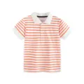 Kinderen korte mouw gestreepte polo shirt jongens zomer casual omgeslagen kraag top - 2Y(90cm) / Tops / Oranje-witte Strepen (5567)