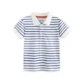 Jongens korte mouw gestreepte poloshirt met witte kraag en knopen, comfortabel en stijlvol. - 2Y(90cm) / Tops / Blauw-witte Strepen (5568)