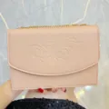 Borsa a tracolla da donna in pelle PU rosa con catena dorata, elegante borsa alla moda. - Champagne
