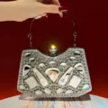 Elegante bolso de noche de pedrería plateada y cartera de lujo brillante para mujeres. - Plateado