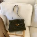 Vintage matte schoudertas voor dames, elegante casual retro handtas voor dagelijks gebruik. - Zonder hanger / L / Groen