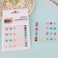 3D pearl rhinestone face stickers nail art body gems sparkly festival party makeup decor - Pearl Round Zircon / Rainbow