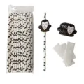 Halloween vampire paper straws set with funny bat prints and cute cutouts for party decor. - Halloween Vampire Bat Style