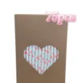 Heart pattern paper straws in craft box 75pcs disposable drinking straws for party wedding - Pink Heart 75 Pcs / Paper Straw