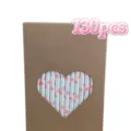 Heart pattern paper straws, boxed disposable drink straws for romantic party supplies 130pcs - Pink Heart 130 Pcs / Paper Straw