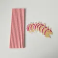 Set de pajitas de papel rosa con bonitas tarjetas decorativas en forma de unicornio para fiestas. - Estilo Punto de Pegamento de Unicornio / Rosa