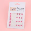 Face gem stickers pearl makeup rhinestones for eye face body festival party stage decor - Pearl Round Zircon / Rose Red