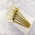 Gold heart paper straws decorative drinking straws for party events set of six packaged detail view - 6*197mm / Pure Gold Straw + PU Gold Heart