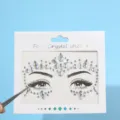 Pegatina de cristal para la cara DIY resina diamante diamantes frente ojo pegatina - 21-22 Estrás Gota Redondo (Blanco Deslumbrante)