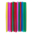 Colorful plastic boba straws detail view, 11x210mm thick disposable drinking straws pack. - 100 Packs / Multicolor