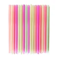 Colorful disposable thick plastic drinking straws for boba milk tea, durable and bright pack. - Fluorescent Pointed Straight Tube / 100 Pieces/Pack