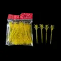 Disposable yellow pineapple plastic fruit forks for cake dessert party tableware decoration. - Pineapple / 30 Pieces/Pack / Yellow