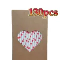 Boxed disposable heart pattern paper straws for Valentine's day romantic party beverage drinks. - Red Heart 130 Pcs / Paper Straw