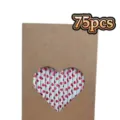 Valentine paper straws set 75pcs kraft box red heart pattern romantic party drinkware - Foil Red Heart 75 Pcs / Paper Straw