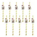 Weihnachten Papier Trinkhalme mit süßem Schneemann Cartoon Design für Party Getränke Dekor. - Weihnachtsschneemann (Mit Klebepunkten 10 Stk.)