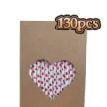 Boxed heart paper straws 130pcs for romantic Valentine day party beverages and drinks use. - Foil Red Heart 130 Pcs / Paper Straw