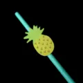 Pineapple cartoon decoration paper straw, turquoise eco-friendly drinking straw for parties. - With Glue Dots 10 Pcs Pack / Pineapple