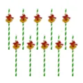 Details der Weihnachtsglocken Papierstrohhalme mit grünen Streifen für Partys. - Weihnachtsglocke (Mit Klebepunkten 10 Stk.)