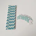Bonito juego de pajitas de papel de unicornio pajitas de beber a rayas de colores. - Estilo Punto de Pegamento de Unicornio / Rayas Azul Bicolor