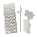 Silver Unicorn Paper Straws Party Set Biodegradable Decorative Drinking Straws 25Pcs - Silver