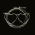 Neuheit herzförmige Brille Trinkhalm DIY klares Kunststoff kreative Party lustige Strohhalm - Herz Brille Transparent