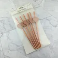 Rose gold paper drinking straws with glitter heart decorations for party and drink use. - 6*197mm / Pure Rose Gold + Rose Gold Heart