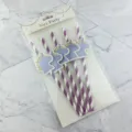 Purple unicorn paper straws for birthday party decorative juice drinking straws 25pcs - Purple Stripes + Purple Unicorn