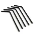Black plastic flexible drinking straws disposable bendable cocktail party bar supplies - 100 Pieces 6x210mm / Black