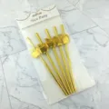 Gold apple paper straws set with Nice Party packaging, perfect for birthday party drinks and cakes. - 6*197mm / Pure Gold Stamping with Golden Apple