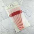 Disposable paper straws with heart decoration, pink party drinking straws set in packaging. - 6*197mm / Pure Pink + Small Red Heart
