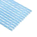 Blue and white striped plastic straw detail, rigid thick PP material with ring design. - Lake Blue